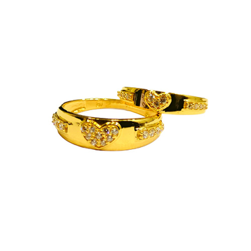 22KT Couple Cz Heart Ring by 