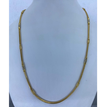 22k Gold Hallmark Beads Pipe Chain  by Mallinath Chain