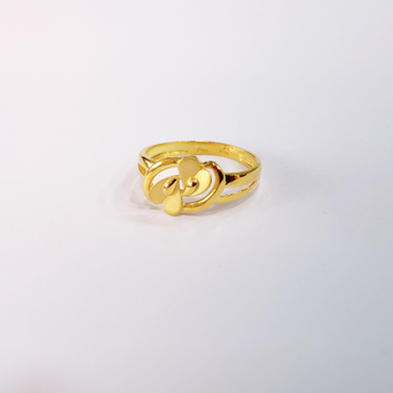 916 Plain Gold Flower Design Ladies Ring by 