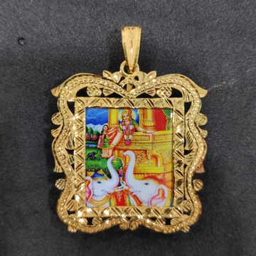 916 Gold Fancy Shakti Maa Photo Frame Pendant