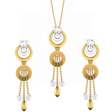916 gold fancy round shape dokiya set so-n007 by S. O. Gold Private Limited
