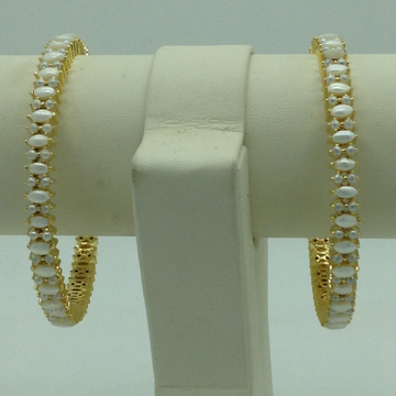 Freshwater White Button Pearls Bangles JBG0285