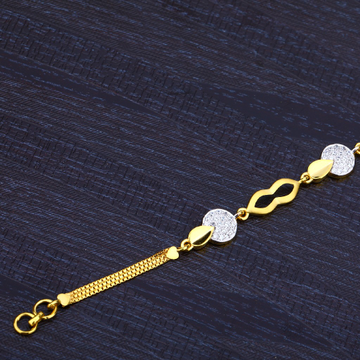 22K Ladies Gold Diamond Bracelet-LB162