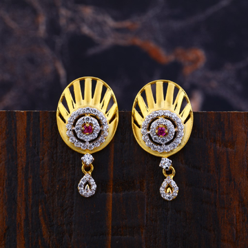 Ladies 22K Gold Earrings-LFE133