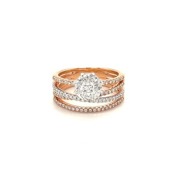 Eva diamond ring with multiple lines for women