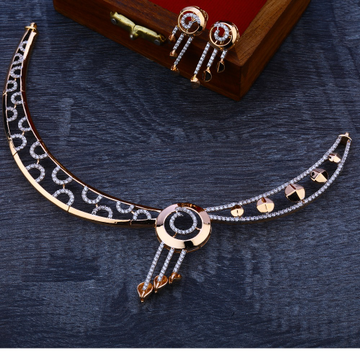 18kt  rose gold hallmark designer necklace set  RN...