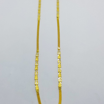 22k/916 yellow oval pearls shape design chain by Suvidhi Ornaments