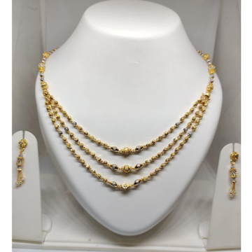 22Kt Gold Classic 3 Layer Mala For Wedding JJ-M05 by 