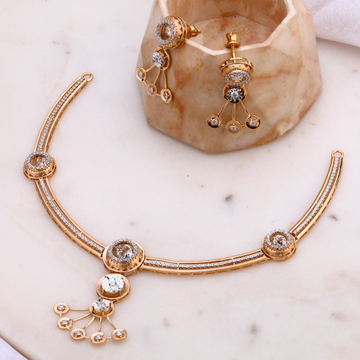 22K Gold Attractive Necklace Set For Wedding by 
