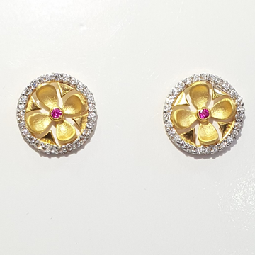 gold shape design diamond earrings by 