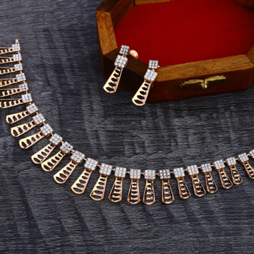 750 Rose Gold Hallmark Ladies Necklace Set RN329