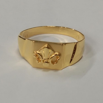 Gold contemporary gents ring by 