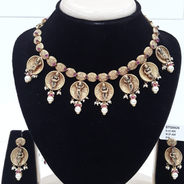 22KT yellow Gold Temple Collection jewellery For W...