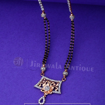 22k gold diamond chain with kitty mangalsutra