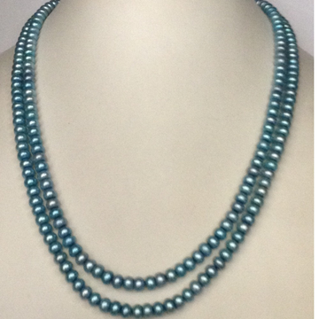 Freshwater Blue Flat Pearls Necklace 2 Layers JPM0103