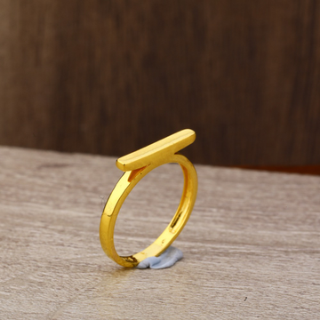 Ladies 916 Gold Fancy Plain Band Ring -LPR158