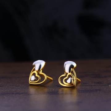 916 Gold CZ Hallmark Classic Ladies Plain Earring...
