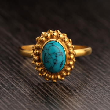 14K Yellow Gold Turquoise Ring