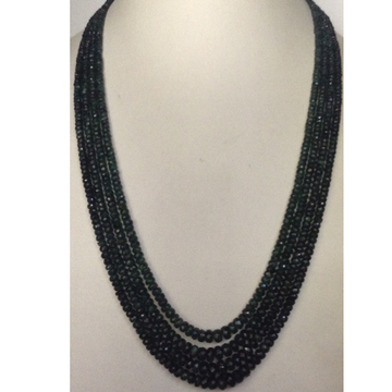 Natural green emeralds faceted round beeds necklace JSE0081
