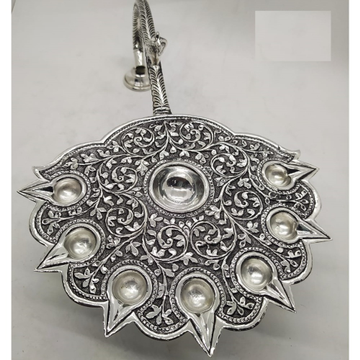 925 pure silver diya in antique work po-143-19 by 