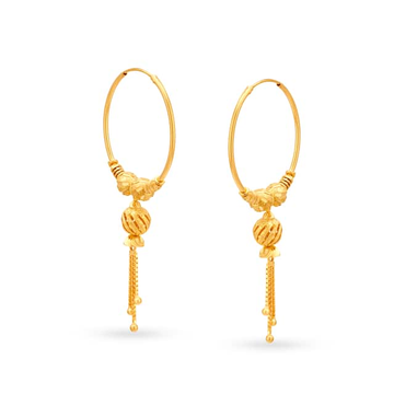 916 Yellow Gold Unique Design Earrings