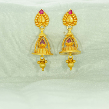 Alluring gold 22kt jhumka earrings