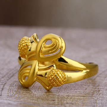 750 plain gold women's fancy hallmark ring lpr475