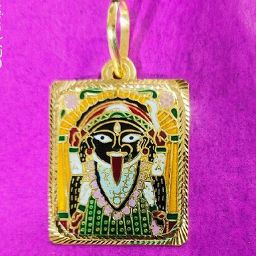22kt Gold Mahakali Ma Mina Pendant by Saurabh Aricutting