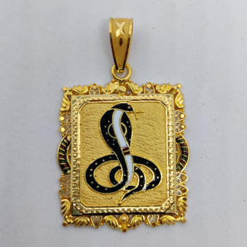 916 gold square gent's goga maharaj pendant