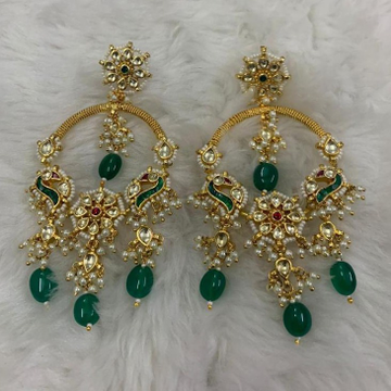 Designer Green Pearl Earrings by 