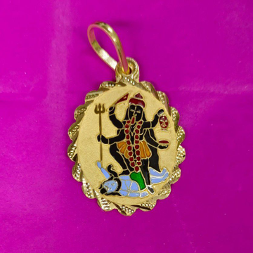 22 kt. gold Daily Wear Mahakali Ma mina pendant by Saurabh Aricutting