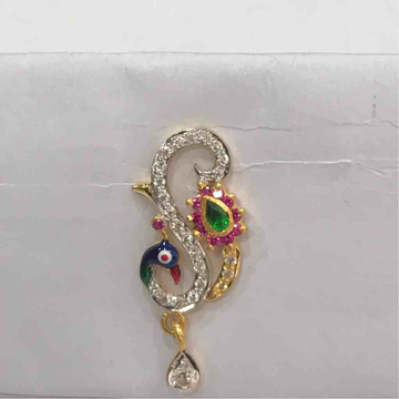 916 gold beautiful peacock fancy earrings by D.M. Jewellers