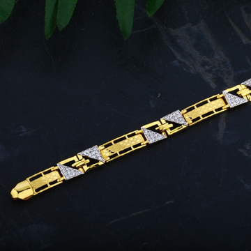 Mens 916 Gold Casting Diamond Cz Bracelet-MCB06