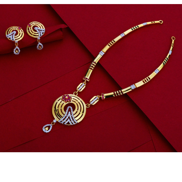 916 CZ Gold Women's Designer Necklace Set LN14