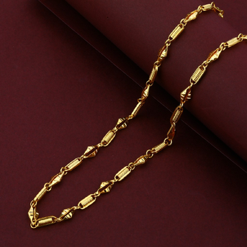 Mens 22K Gold Plain Daily Wear Turkey Chain-MTC05