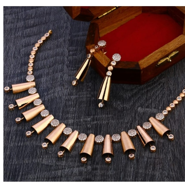 18 carat rose gold antique ladies necklace set RH-...