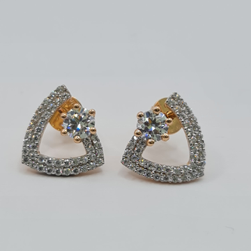 18 kt hallmark  fancy  cz diamond earring by Sangam Jewellers