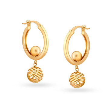 916 Yellow Gold Modern Design Earrings