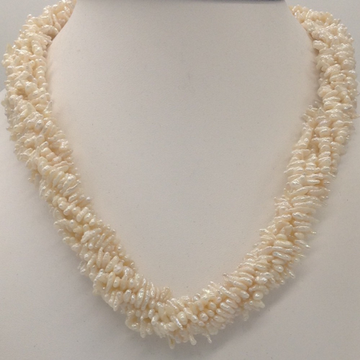 White Flower Pearls 6 Layers Twisted Necklace JPM0137