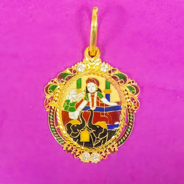 916 gold Classic shakti ma mina pendant by Saurabh Aricutting