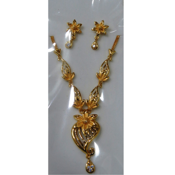 22kt Gold Cz Casting Short Necklace Set by 
