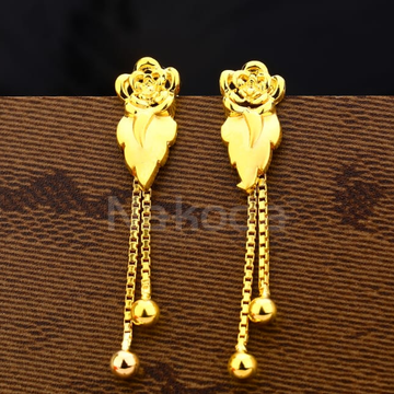 916 Gold Ladies Fancy Plain Earrings LPE357