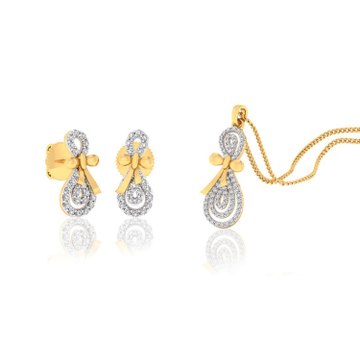 22k gold cz paisely swirl pendant set by 