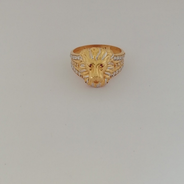 916 gold  fancy lion Gents ring by 