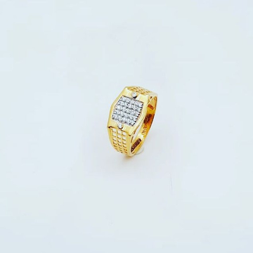 22K Gold CZ Classic Ring by 