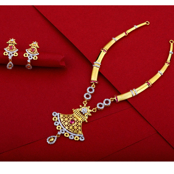 916 Gold CZ Ladies Gorgeous Necklace Set LN36