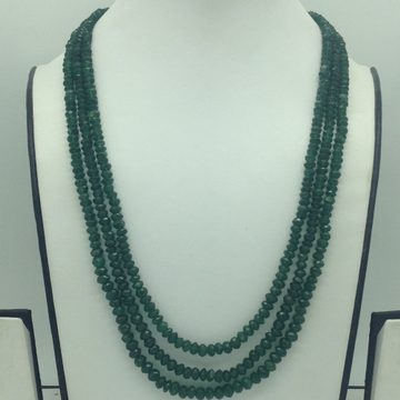 Natural Green Round Faceted Beeds 3 Layers Mala JSS0217