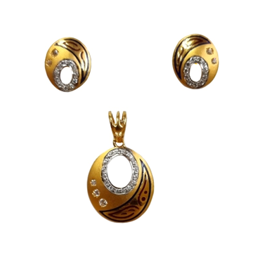 22K Gold Oval Shaped Fancy Pendant Set MGA - PTG01...