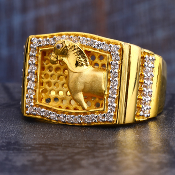 22CT Gold Delicate CZ  Men's Ring MR644