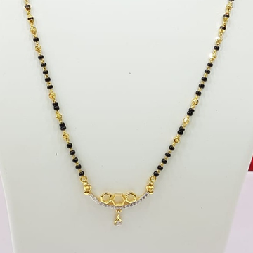 916 Gold Three Shape With Diamond In Mangalsutra by Panna Jewellers